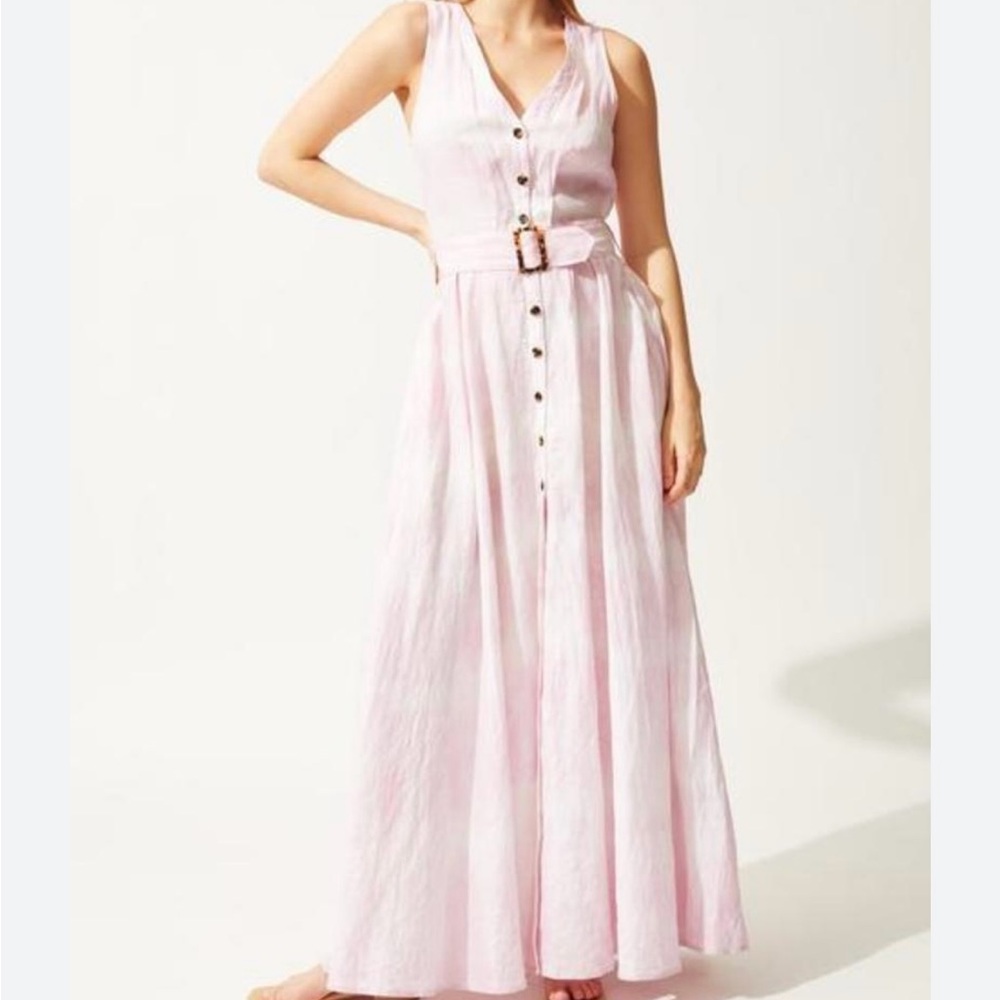 SOLID & STRIPED Ballet Pink Tie Dye Maxi Dress